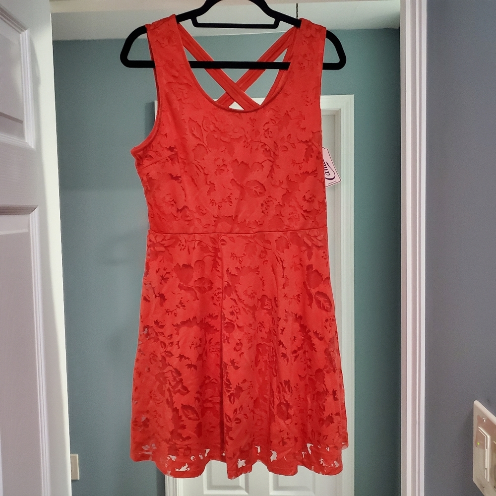 Red lace dress